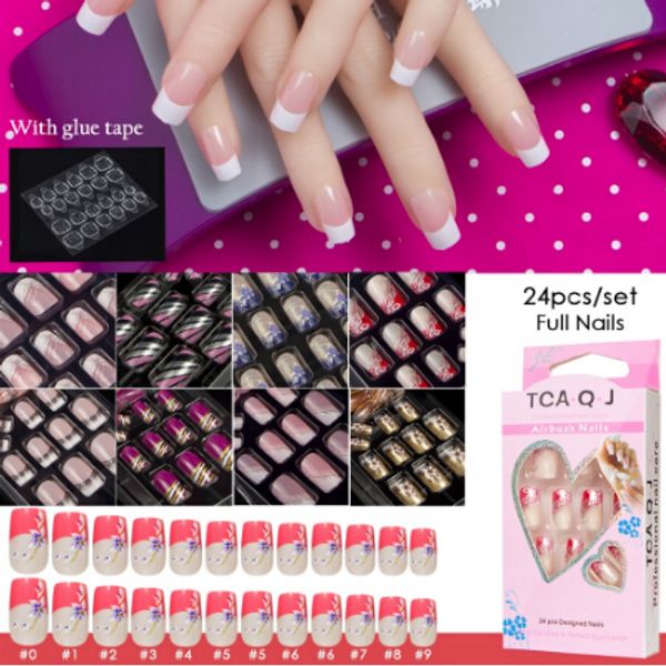 24pcs/set full cover fake nail art design with adhesive glue tab 10 sizes acrylic press on nail tips false nail faux ongles, Red;gold 
24pcs/set full cover fake nail art design with adhesive glue tab 10 sizes acrylic press on nail tips false nail faux ongles, Red;gold