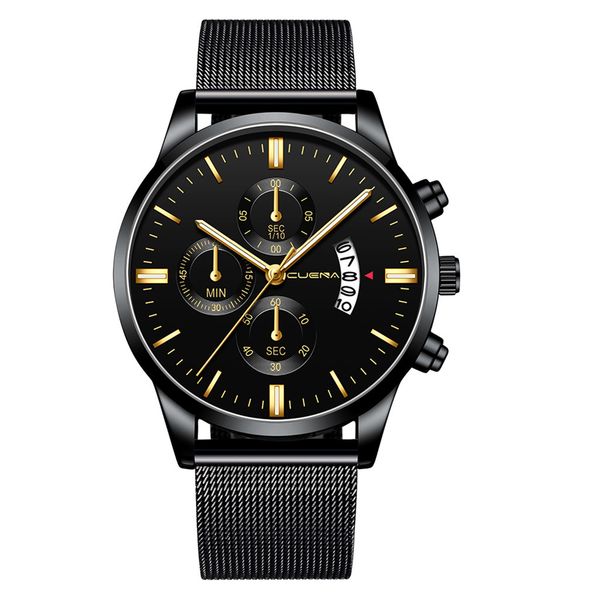 cuena men's watch business steel belt relogio masculino watches three eyes calendar erkek kol saati quartz reloj wristwatches, Slivery;brown
cuena men's watch business steel belt relogio masculino watches three eyes calendar erkek kol saati quartz reloj wristwatches, Slivery;brown