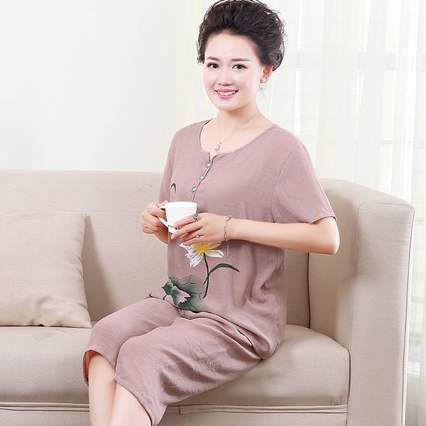 0vbeo middle-aged pajamas linen and old people's pajamas female cotton and linen mother's short sleeve middle-aged large size arti, Blue;red
0vbeo middle-aged pajamas linen and old people's pajamas female cotton and linen mother's short sleeve middle-aged large size arti, Blue;red