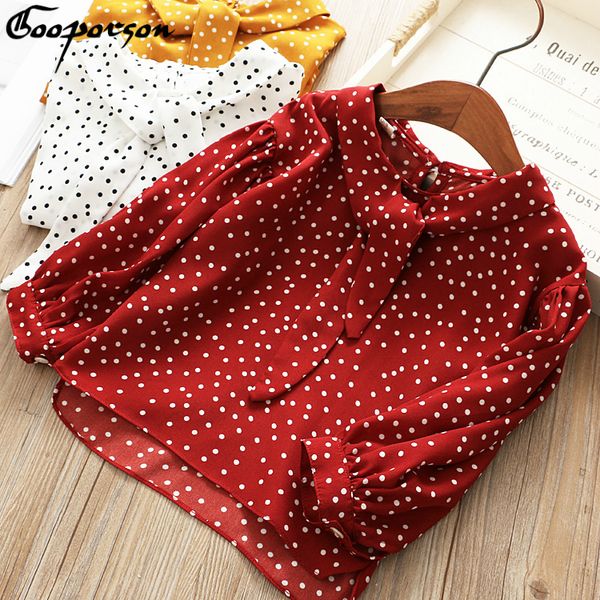 girls chiffon blouse shirt wine red dot long sleeve spring shirts for baby girl basic outfits 2019 children cute clothes t200229, White;black
girls chiffon blouse shirt wine red dot long sleeve spring shirts for baby girl basic outfits 2019 children cute clothes t200229, White;black