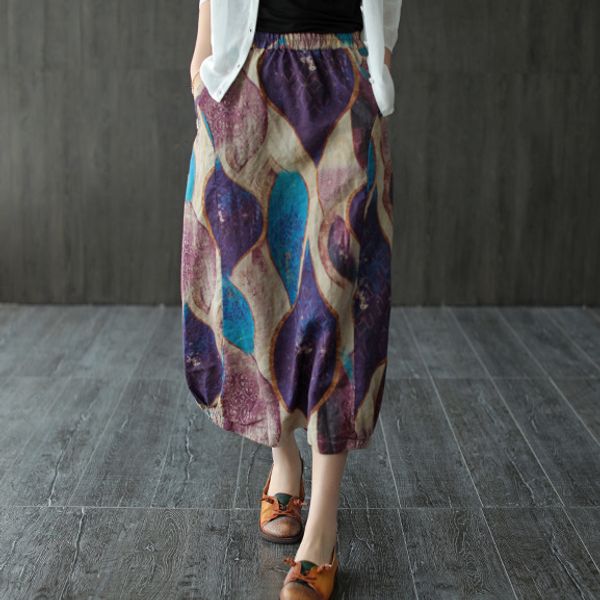 2020 summer soft ramie skirt women elastic waist loose all-match ladies new pocket mori girls color block print casual skirts, Black
2020 summer soft ramie skirt women elastic waist loose all-match ladies new pocket mori girls color block print casual skirts, Black