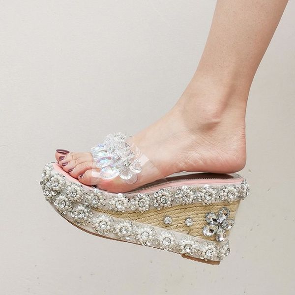 womens rhinestones crystal beads peep toe sandals wedge high heel slingback sweet lolita ankle buckle slipper 2styles shoes c613, Black
womens rhinestones crystal beads peep toe sandals wedge high heel slingback sweet lolita ankle buckle slipper 2styles shoes c613, Black