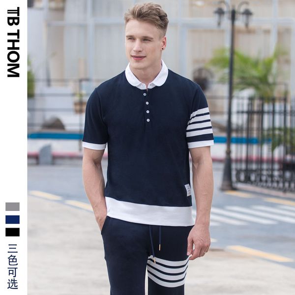 men's summer dyed tb pure cotton shirts panelled casual shorts men gray dark blue, White;black 
men's summer dyed tb pure cotton shirts panelled casual shorts men gray dark blue, White;black