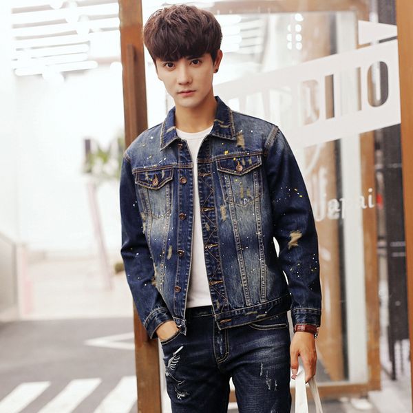 2018 new style autumn men with holes denim suit men's trend korean-style two-piece set youth handsome loose-fit clothes, Black;brown
2018 new style autumn men with holes denim suit men's trend korean-style two-piece set youth handsome loose-fit clothes, Black;brown