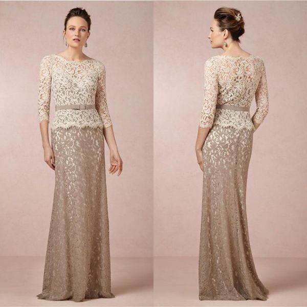 2019 Elegant Lace Mother of the Bride Groom Dresses Custom Made Crew Neckline A-line Floor Length Formal Dress 3/4 Long Sleeves with Sash
2019 Elegant Lace Mother of the Bride Groom Dresses Custom Made Crew Neckline A-line Floor Length Formal Dress 3/4 Long Sleeves with Sash