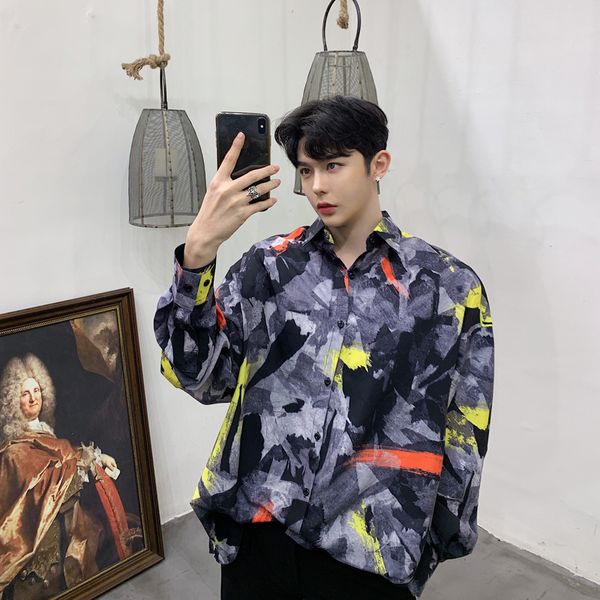 casual long sleeve shirt male camisas hombre loose dress shirts men retro fashion geometric print streetwear camisa masculina, White;black
casual long sleeve shirt male camisas hombre loose dress shirts men retro fashion geometric print streetwear camisa masculina, White;black