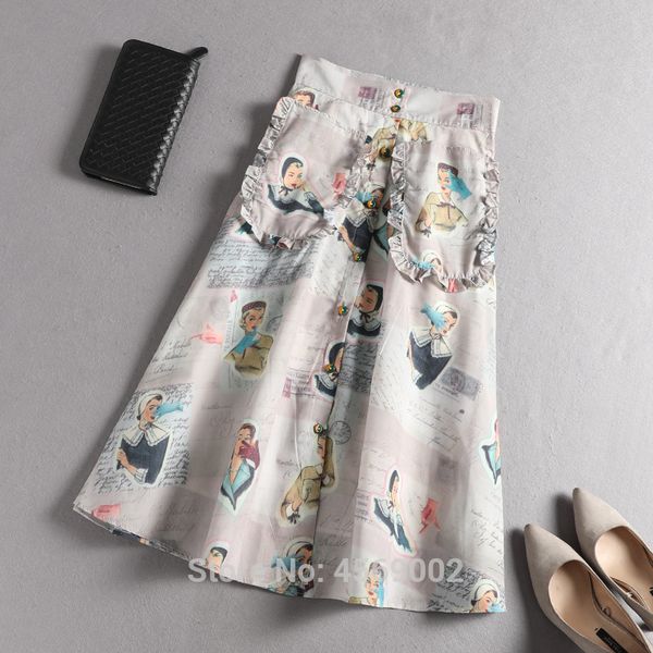 2019 spring summer new fashion slim temperament portrait print half skirt female high a-line single breasted pencil skirt, Black
2019 spring summer new fashion slim temperament portrait print half skirt female high a-line single breasted pencil skirt, Black