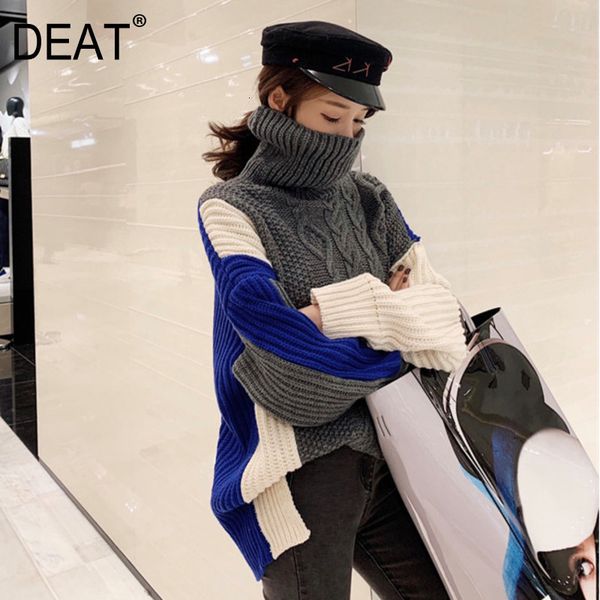 deat 2019 autumn and winter new products fashion eight-strand high collar color matching pullover sweater women pb048, White;black
deat 2019 autumn and winter new products fashion eight-strand high collar color matching pullover sweater women pb048, White;black