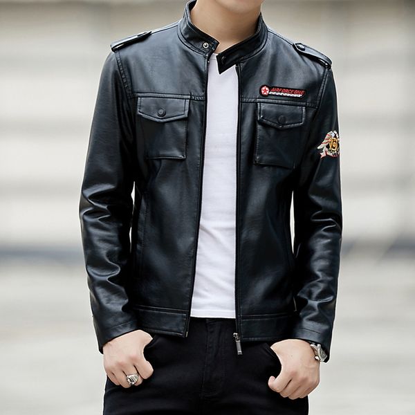 novelty men embroidery faux leather coat stand collar jacket plus size 3xl-6xl outwear overcoat loose casual motorcycle clothes, Black
novelty men embroidery faux leather coat stand collar jacket plus size 3xl-6xl outwear overcoat loose casual motorcycle clothes, Black