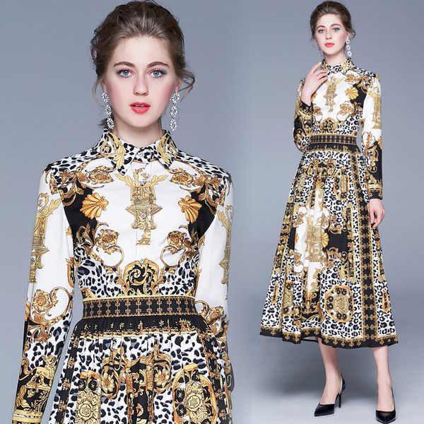 luxury baroque print button shirt dress women long sleeve lapel neck party prom ladies runway designer dress casual office a-line dresses, Black;gray
luxury baroque print button shirt dress women long sleeve lapel neck party prom ladies runway designer dress casual office a-line dresses, Black;gray