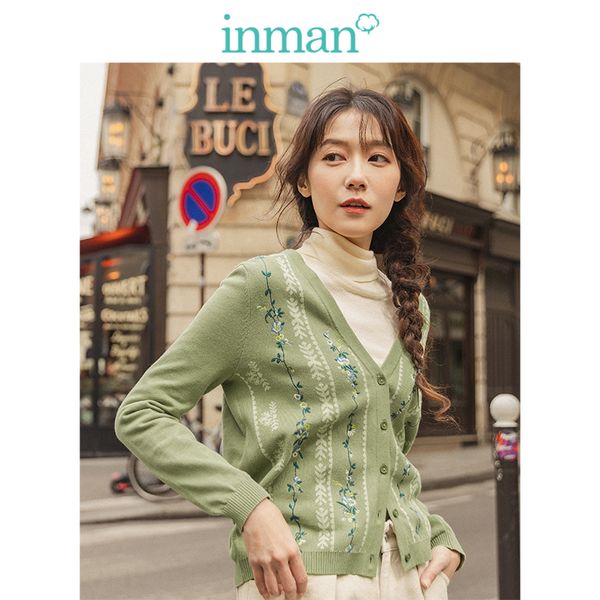 inman 2019 autumn new arrival embroidery v-neck retro french literary all matched women cardigan, White
inman 2019 autumn new arrival embroidery v-neck retro french literary all matched women cardigan, White