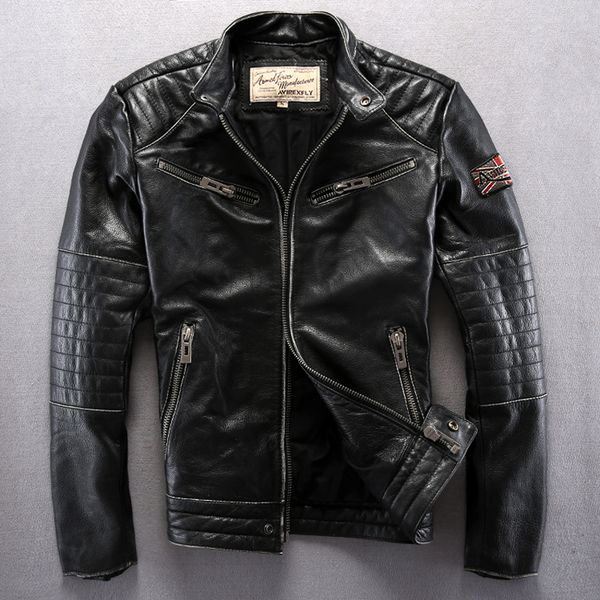 men's avirex vintage genuine leather slim fit cowskin motorcycle biker jacket for men black coat
men's avirex vintage genuine leather slim fit cowskin motorcycle biker jacket for men black coat