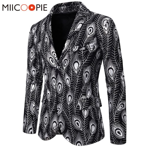 printed men blazer new brand peacock feathers print blazer masculino casual slim fit business formal mens suit jacket streetwear, White;black
printed men blazer new brand peacock feathers print blazer masculino casual slim fit business formal mens suit jacket streetwear, White;black