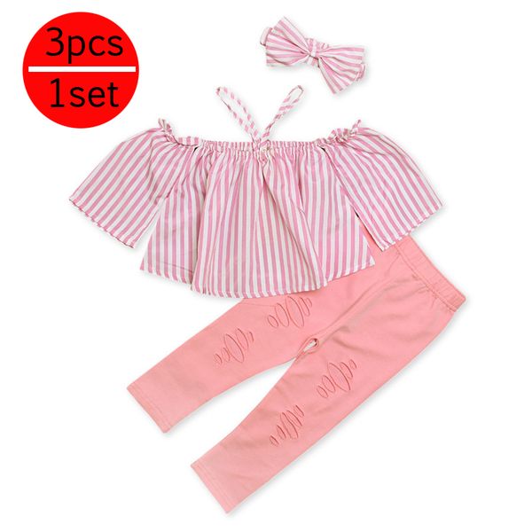 girls '3 set blast girl meatmeal striped one-letter shoulder + broken pants + headwear three set girls sweet sling sleeves, White
girls '3 set blast girl meatmeal striped one-letter shoulder + broken pants + headwear three set girls sweet sling sleeves, White