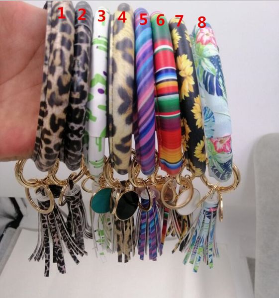 wholesale personalized pu leather lilly inspired bracelet key ring chain sunflower leopard cactus tassels bangle keychain, Black
wholesale personalized pu leather lilly inspired bracelet key ring chain sunflower leopard cactus tassels bangle keychain, Black