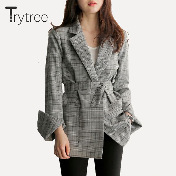 e new autumn women jackets gray plaid office lady 2m,m. sashes split sleeve jackets elegant work coats, Black;brown
e new autumn women jackets gray plaid office lady 2m,m. sashes split sleeve jackets elegant work coats, Black;brown