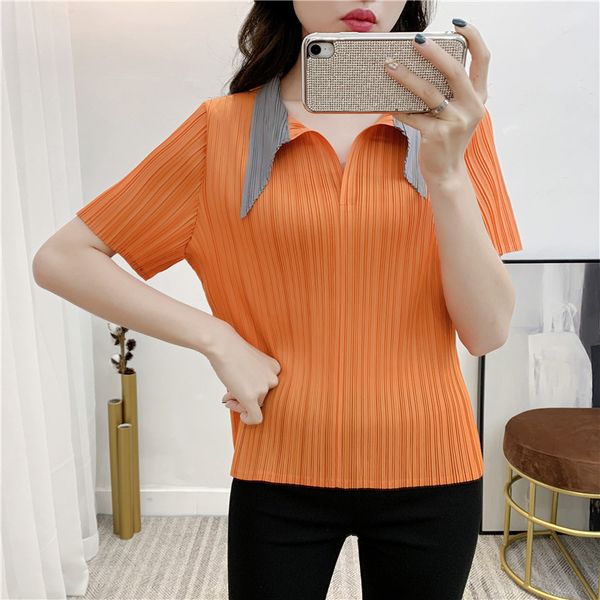 lanmrem 2020 new spring lapel short sleeve pleated t-shirt women vintage loose hit color wild pullover clothing tide pd803, White
lanmrem 2020 new spring lapel short sleeve pleated t-shirt women vintage loose hit color wild pullover clothing tide pd803, White