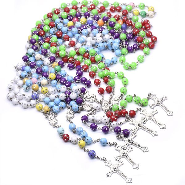 kimter fashion colorful rosary necklaces for women classic jesus cross long pendant beads necklace men religious jewelry 7 styles p259fa, Silver
kimter fashion colorful rosary necklaces for women classic jesus cross long pendant beads necklace men religious jewelry 7 styles p259fa, Silver