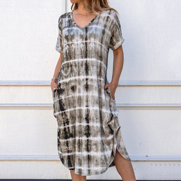 women dress ladies v neck cocktail beach summer vacation midi loose party dress, Black;gray
women dress ladies v neck cocktail beach summer vacation midi loose party dress, Black;gray