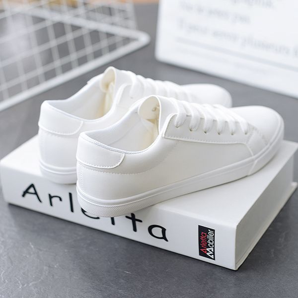 2019 new spring tenis feminino lace-up white shoes woman pu leather solid color female shoes casual women sneakers, Black
2019 new spring tenis feminino lace-up white shoes woman pu leather solid color female shoes casual women sneakers, Black
