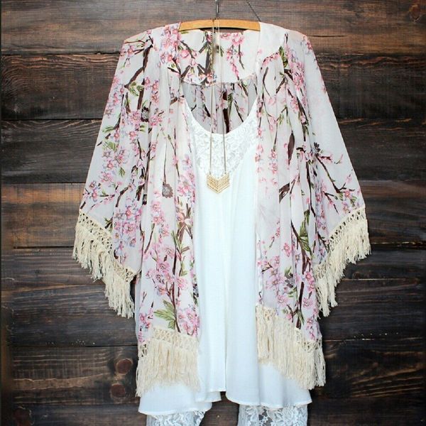 women boho floral lace tassels cover up beach dress kimono shirt swimwear sundress, Blue;gray
women boho floral lace tassels cover up beach dress kimono shirt swimwear sundress, Blue;gray
