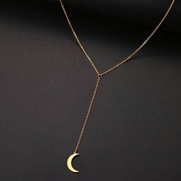 jewellery genuine women necklace long chain delicate moon gold color stainless steel pendant necklace engagement jewelry gift female's, Silver
jewellery genuine women necklace long chain delicate moon gold color stainless steel pendant necklace engagement jewelry gift female's, Silver