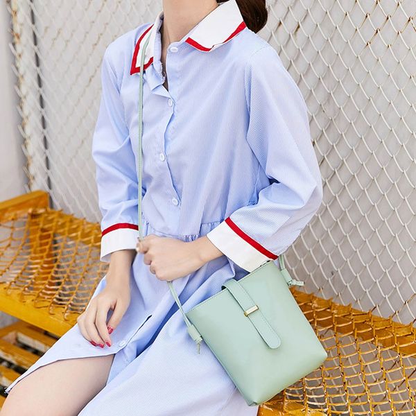 women small bucket bag fashion buckle strap messenger shoulder bag for woman mobile phone purse ladies solid color leather bags
women small bucket bag fashion buckle strap messenger shoulder bag for woman mobile phone purse ladies solid color leather bags