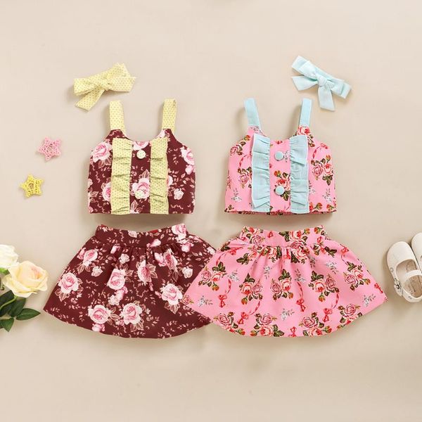 arloneet fashion girls sleeveless sling outfits broken flower vest short skirt hair band three piece set spring girl baby, White
arloneet fashion girls sleeveless sling outfits broken flower vest short skirt hair band three piece set spring girl baby, White