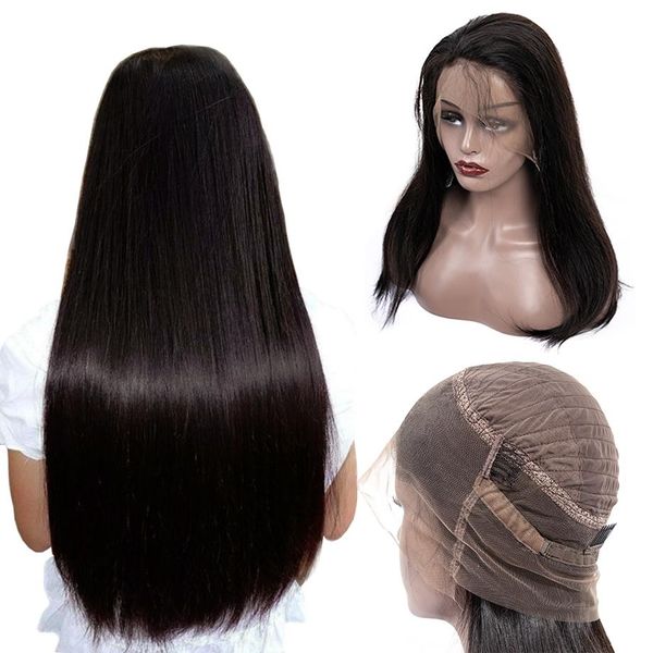24inch 360 кружева фронтальная прямые парики pre сорванные с ребенком волос remy человеческих волос длинные 13x6 полный парик фронта шнурка, Black
24inch 360 кружева фронтальная прямые парики pre сорванные с ребенком волос remy человеческих волос длинные 13x6 полный парик фронта шнурка, Black