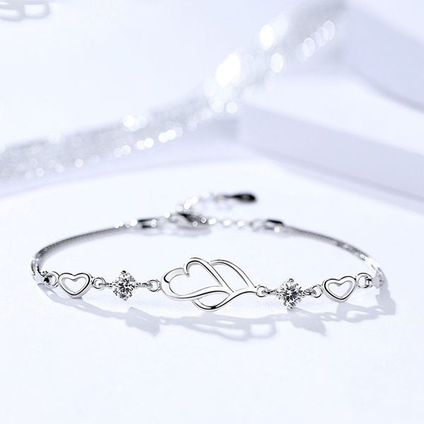 genuine s925 sterling silver double-layer box chain heart-shaped zircon bracelet girl elegant charm bracelet birthday party gift, Black
genuine s925 sterling silver double-layer box chain heart-shaped zircon bracelet girl elegant charm bracelet birthday party gift, Black