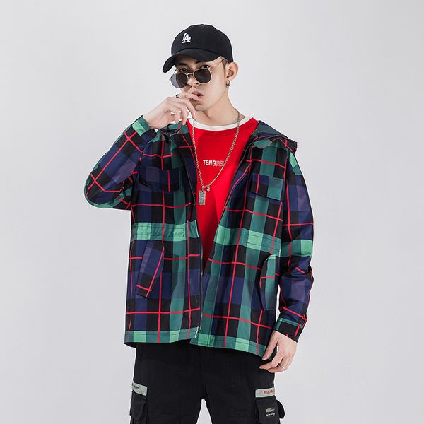 autumn new jacket men fashion retro casual lattice hooded jacket man streetwear wild hip hop loose bomber male clothes, Black;brown
autumn new jacket men fashion retro casual lattice hooded jacket man streetwear wild hip hop loose bomber male clothes, Black;brown
