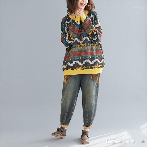 мода свободные литературный стиль женские свитера повседневный пуловер женская одежда полоса печати панелями женские дизайнерские свитера, White;black 
мода свободные литературный стиль женские свитера повседневный пуловер женская одежда полоса печати панелями женские дизайнерские свитера, White;black