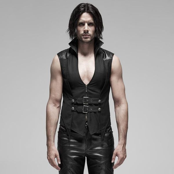 punk rave men black punk stand collar solid color false two pieces vest vertical stripe style metal buckle loop fit waistcoat, Black;white
punk rave men black punk stand collar solid color false two pieces vest vertical stripe style metal buckle loop fit waistcoat, Black;white