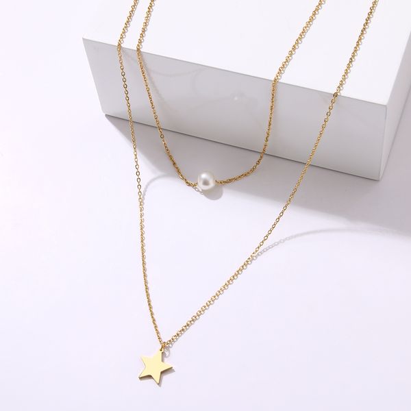 cacana fashion pearl star double layer necklace accessories women necklaces bijoux valentine's day gifts stainless steel jewelry, Silver
cacana fashion pearl star double layer necklace accessories women necklaces bijoux valentine's day gifts stainless steel jewelry, Silver
