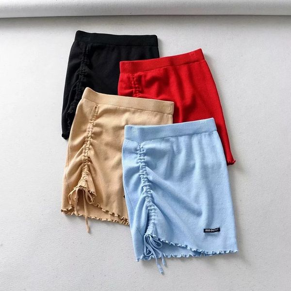 short waist elastic irregular high tight package hip side drawcord knitted mini skirt fashion street, Black
short waist elastic irregular high tight package hip side drawcord knitted mini skirt fashion street, Black