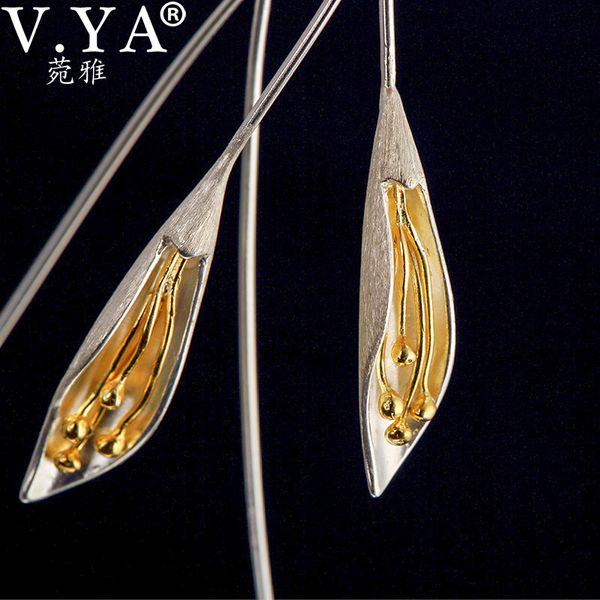 v.ya 925 sterling silver flower bud design earrings fine jewelry long flower dangle earrings for women bijoux, Golden
v.ya 925 sterling silver flower bud design earrings fine jewelry long flower dangle earrings for women bijoux, Golden
