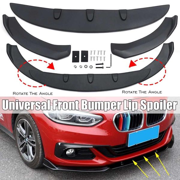 

1/3p black universal car protector front lip bumper splitter diffuser protection fins body spoiler kit for ford for bmw