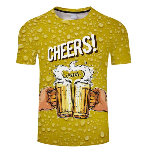 2019 new cool summer beer printed t-shirt novelty short sleeve t-shirt men's neutral casual suspender, White;black
2019 new cool summer beer printed t-shirt novelty short sleeve t-shirt men's neutral casual suspender, White;black