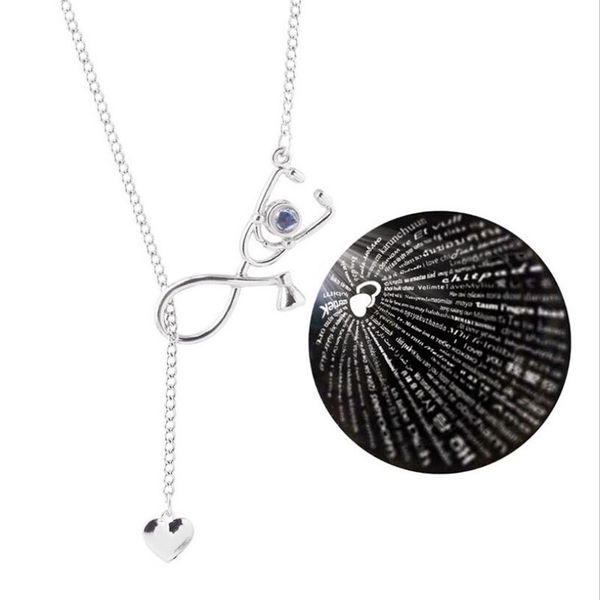 100 language i love you stethoscope nurse necklaces heart pendants doctors gifts jewelry, Silver
100 language i love you stethoscope nurse necklaces heart pendants doctors gifts jewelry, Silver