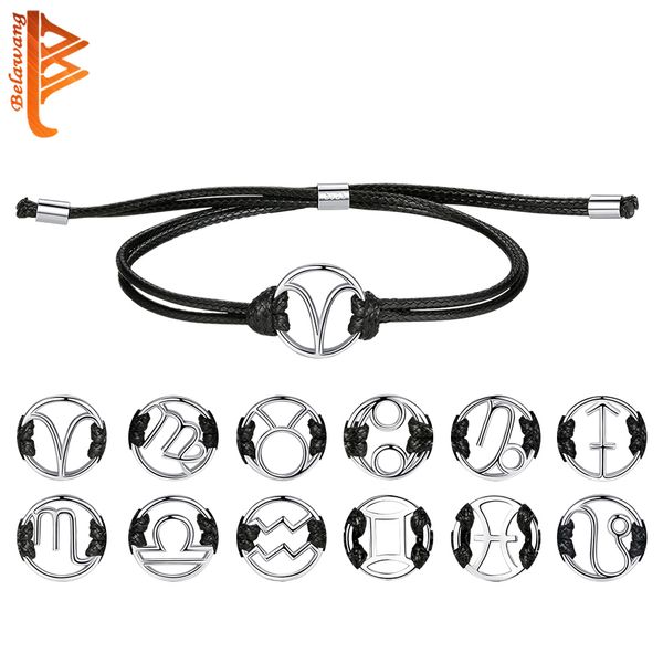 belawang 12 constellation star zodiac sign charm bracelet for women black leather rope chain 925 sterling silver bracelet femme, Golden;silver
belawang 12 constellation star zodiac sign charm bracelet for women black leather rope chain 925 sterling silver bracelet femme, Golden;silver