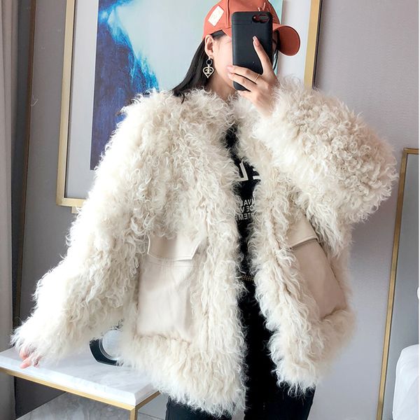women's fur & faux sj1036 beige color women fashion 2021 hand knit coat real sheep wool jacket, Black
women's fur & faux sj1036 beige color women fashion 2021 hand knit coat real sheep wool jacket, Black