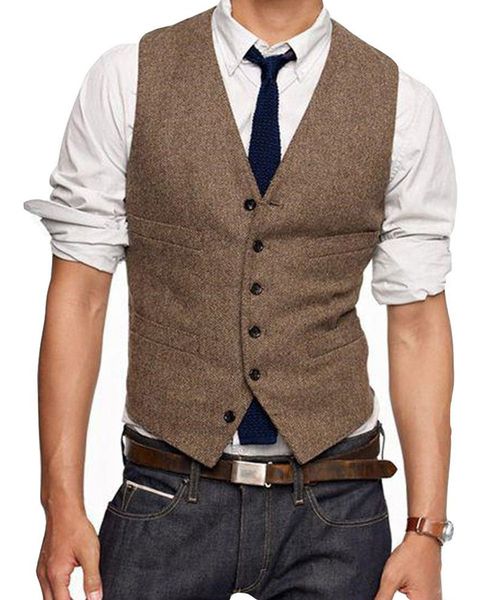 2019 brown tweed vest wool herringbone groom vests men's suit vests slim fit men's dress vest wedding waistcoat plus size real ima, Black
2019 brown tweed vest wool herringbone groom vests men's suit vests slim fit men's dress vest wedding waistcoat plus size real ima, Black