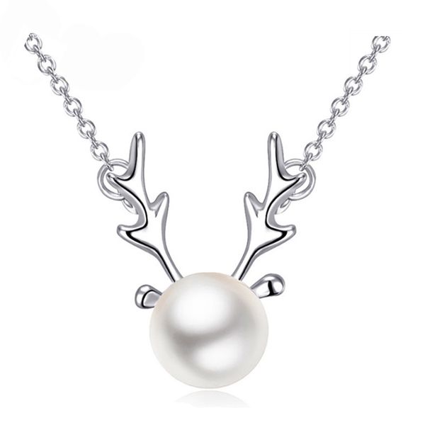 2019 sterling silver s925 elk pearl necklace pendant for christmas gifts silver/gold color ing
2019 sterling silver s925 elk pearl necklace pendant for christmas gifts silver/gold color ing