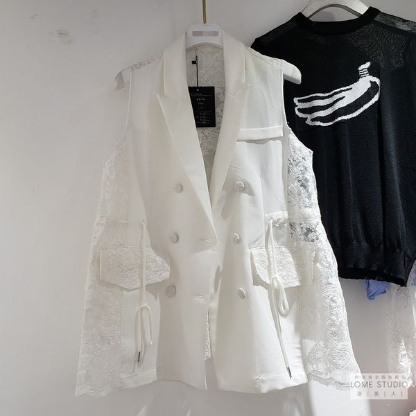 white lace vest women 2020 spring summer new fashion suit collar lace drawstring waist perspective vest waistcoat students, Black;white
white lace vest women 2020 spring summer new fashion suit collar lace drawstring waist perspective vest waistcoat students, Black;white