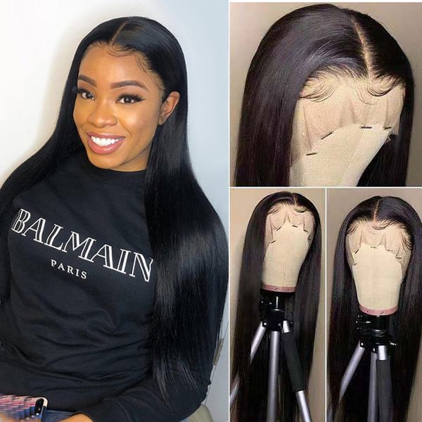 360 lace front human hair wigs long wig for black women brazilian natural long straight afro swiss lace frontal wig preplucked, Black;brown
360 lace front human hair wigs long wig for black women brazilian natural long straight afro swiss lace frontal wig preplucked, Black;brown