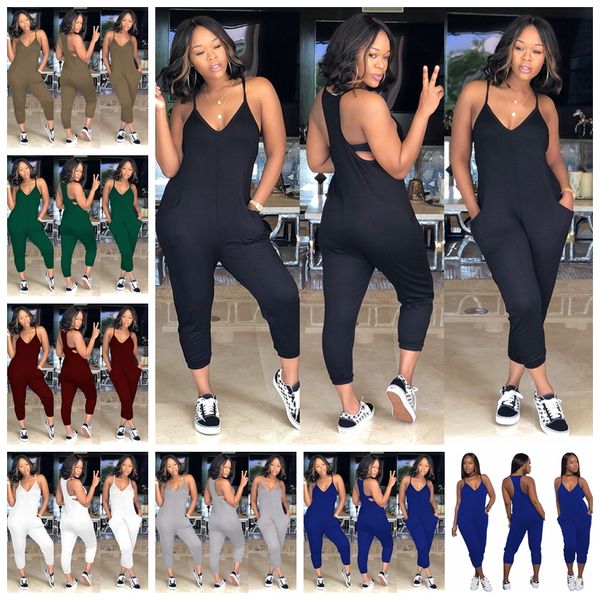 jumpsuits european spring and summer solid color sling sleeveless pocket loose jumpsuit support mixed batch, Black;white
jumpsuits european spring and summer solid color sling sleeveless pocket loose jumpsuit support mixed batch, Black;white