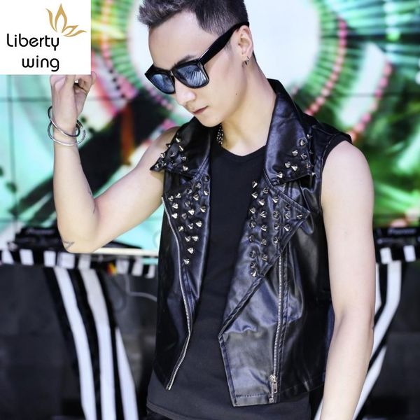 new fashion mens rivet pu vest sleeveless jacket punk studded gilet homme faux leather biker waistcoat 4xl, Black;white
new fashion mens rivet pu vest sleeveless jacket punk studded gilet homme faux leather biker waistcoat 4xl, Black;white