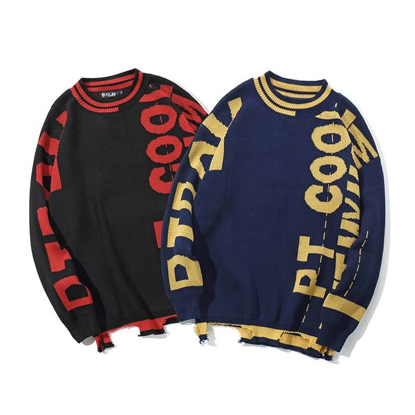 mens autumn winter warm letter hole sweaters contrast color fashion street hip hop loose male pullover sweaters, White;black
mens autumn winter warm letter hole sweaters contrast color fashion street hip hop loose male pullover sweaters, White;black