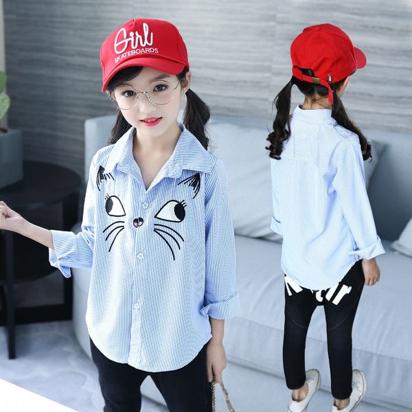 girls season fine stripe large and medium children autumn lapel long sleeve cartoon embroidery embroidered shirt all-match base shirt, White;black
girls season fine stripe large and medium children autumn lapel long sleeve cartoon embroidery embroidered shirt all-match base shirt, White;black