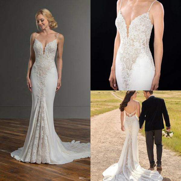 chic lace mermaid wedding dresses straps spaghetti beads appliques backless bridal dress vintage summer beach wedding gowns garden, White
chic lace mermaid wedding dresses straps spaghetti beads appliques backless bridal dress vintage summer beach wedding gowns garden, White